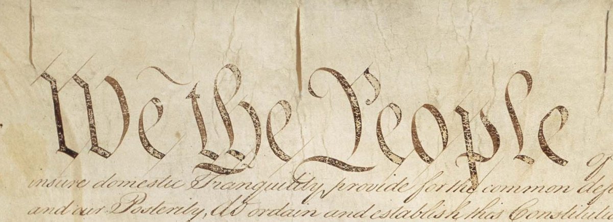 “We the People”: detail of the United States Constitution. National Archives; detail by Bluszczokrzew / Wikimedia Commons. Public domain.