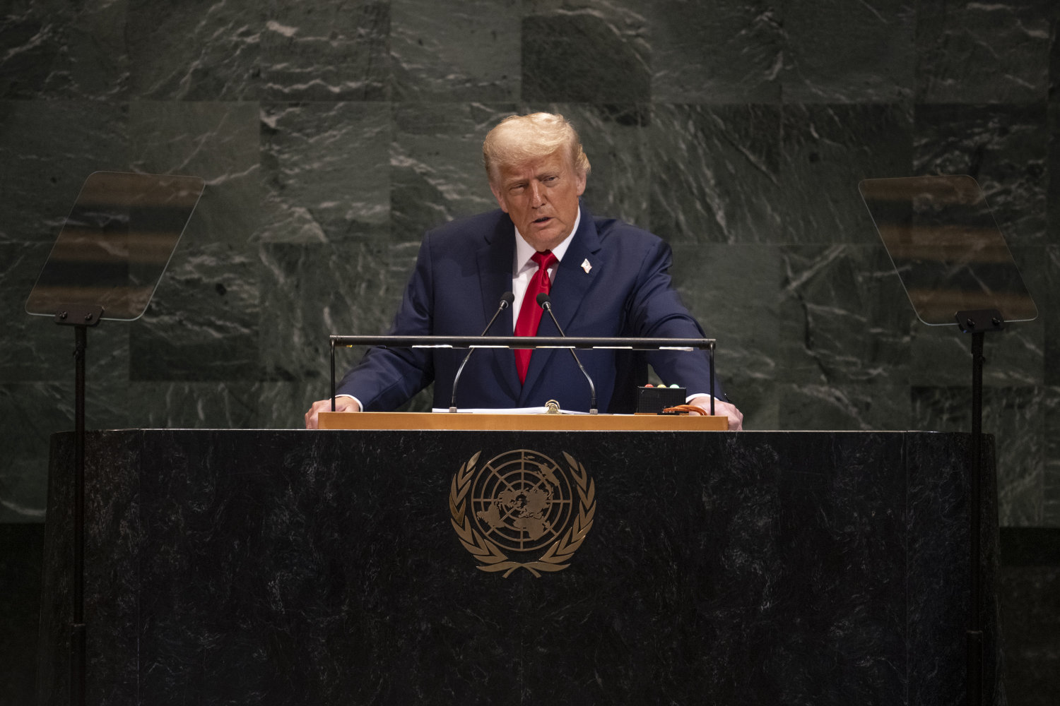 President Donald Trump addresses the 80th United Nations General Assembly in New York, September 23, 2025.
